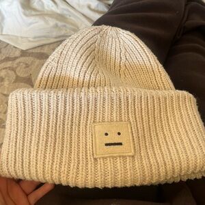 Acne Studios Face Beanie Cream